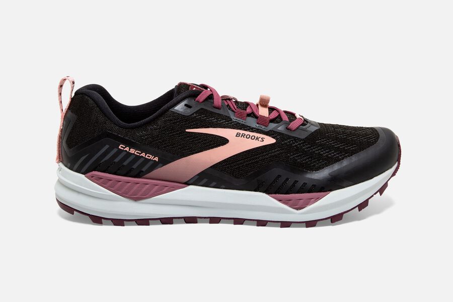 Brooks Cascadia 15 Trail Loopschoenen Dames - Zwart/Roze - 605147POD